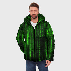 Куртка зимняя мужская Матрица двоичный код, цвет: 3D-черный — фото 2