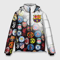 Куртка зимняя мужская FC BARCELONA LOGOBOMBING, цвет: 3D-черный