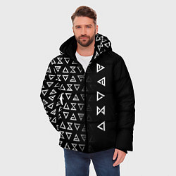 Куртка зимняя мужская ЗНАКИ ВЕДЬМАКА, СИМВОЛЫ, цвет: 3D-черный — фото 2