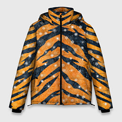 Куртка зимняя мужская Новогодняя шкура тигра, цвет: 3D-красный