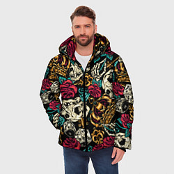 Куртка зимняя мужская Узор для хипстера, цвет: 3D-красный — фото 2