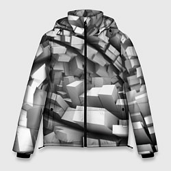 Куртка зимняя мужская Геометрическая объёмная абстракция, цвет: 3D-черный