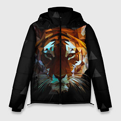 Куртка зимняя мужская Тигр стиль Low poly, цвет: 3D-красный