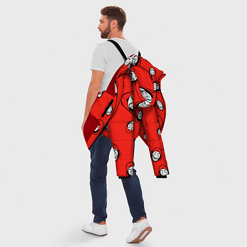 Мужская зимняя куртка Бумажный дом Паттерн / 3D-Красный – фото 5