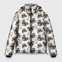 Куртка зимняя мужская Собака Мопс Pug, цвет: 3D-черный
