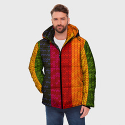 Куртка зимняя мужская Вязаная радуга, цвет: 3D-черный — фото 2