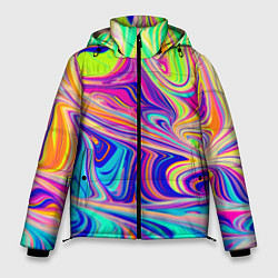 Куртка зимняя мужская Аномально яркие цветные разводы, цвет: 3D-светло-серый