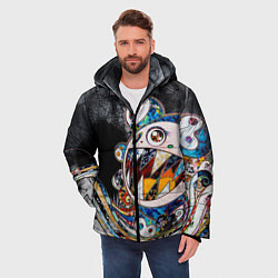 Куртка зимняя мужская Стрит-арт Такаси Мураками, цвет: 3D-светло-серый — фото 2