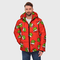 Куртка зимняя мужская Гринч Похититель Рождества, цвет: 3D-красный — фото 2