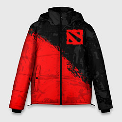 Мужская зимняя куртка DOTA 2 RED LOGO, БРЫЗГИ КРАСОК