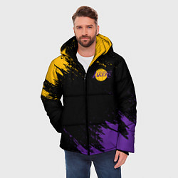 Куртка зимняя мужская LAKERS БРЫЗГИ КРАСОК, цвет: 3D-черный — фото 2
