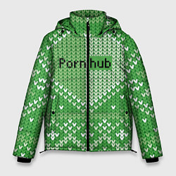 Куртка зимняя мужская Porn Hub - новогодний, цвет: 3D-светло-серый