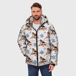 Куртка зимняя мужская Снегири зима, цвет: 3D-светло-серый — фото 2