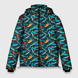 Куртка зимняя мужская Рыболовные Воблеры, цвет: 3D-красный