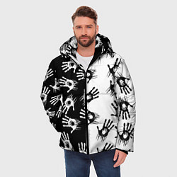 Куртка зимняя мужская Death Stranding паттерн логотипов, цвет: 3D-черный — фото 2