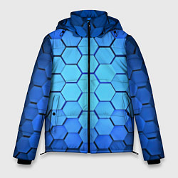 Куртка зимняя мужская Неоновые 3D ПЛИТЫ, цвет: 3D-красный