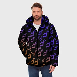 Куртка зимняя мужская JOJOS BIZARRE ADVENTURE PATTERN, цвет: 3D-черный — фото 2