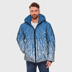 Куртка зимняя мужская Коллекция Rays Лучи Голубой и серый Абстракция 650, цвет: 3D-светло-серый — фото 2