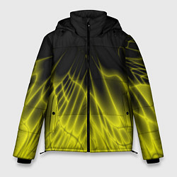 Куртка зимняя мужская Коллекция Rays Лучи Желтый и черный Абстракция 662, цвет: 3D-черный