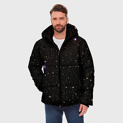 Куртка зимняя мужская Ночное звездное небо, цвет: 3D-черный — фото 2