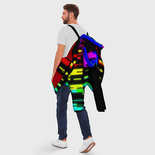 Мужская зимняя куртка Color fashion glitch / 3D-Красный – фото 5