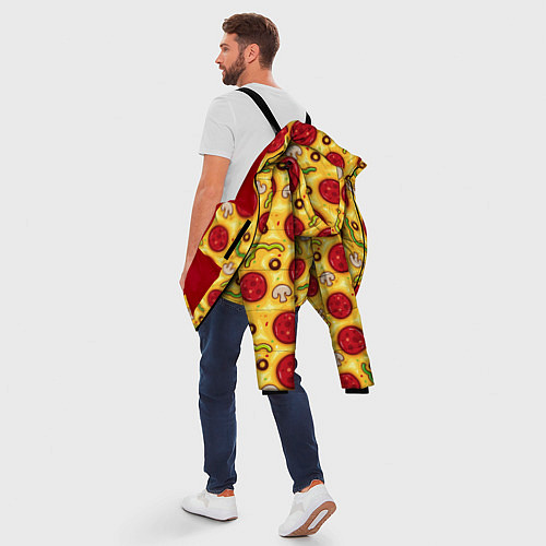 Мужская зимняя куртка Pizza salami / 3D-Красный – фото 5