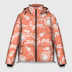 Куртка зимняя мужская Красочный ЦвеТочный Узор, цвет: 3D-светло-серый