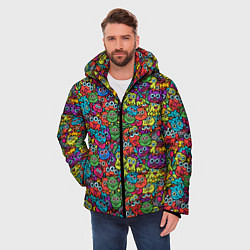 Куртка зимняя мужская Забавные Монстрики, цвет: 3D-красный — фото 2