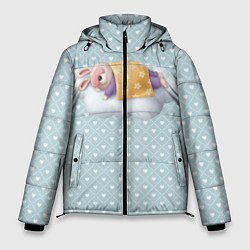 Куртка зимняя мужская Спящий кролик, цвет: 3D-черный