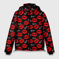 Куртка зимняя мужская Kiss поцелуи, цвет: 3D-черный