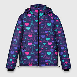 Куртка зимняя мужская Город Любви Париж, цвет: 3D-светло-серый