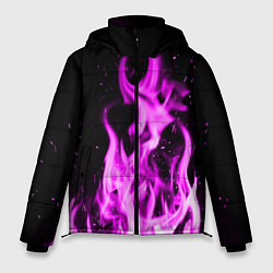 Куртка зимняя мужская ОГОНЬ НЕОНОВЫЙ ПЛАМЯ, цвет: 3D-черный
