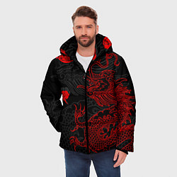 Куртка зимняя мужская Дракон Китайский дракон, цвет: 3D-черный — фото 2