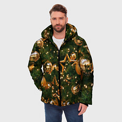 Куртка зимняя мужская Праздничная Елочка, цвет: 3D-черный — фото 2