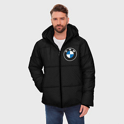 Куртка зимняя мужская BMW LOGO CARBON ЧЕРНЫЙ КАРБОН, цвет: 3D-черный — фото 2