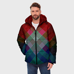 Куртка зимняя мужская Геометрический современный узор, цвет: 3D-красный — фото 2