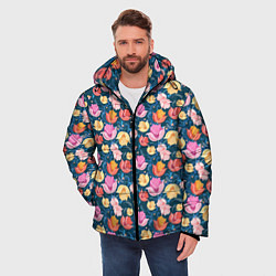 Куртка зимняя мужская Поле цветов, цвет: 3D-светло-серый — фото 2