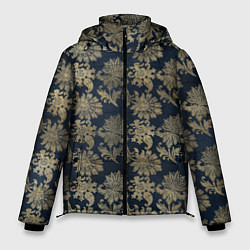 Куртка зимняя мужская Классические узоры цветы, цвет: 3D-черный