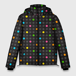 Куртка зимняя мужская Разноцветные точки, цвет: 3D-черный