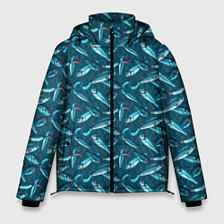 Куртка зимняя мужская Воблеры рыбки, цвет: 3D-светло-серый