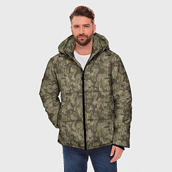 Куртка зимняя мужская Вязаный Лесной Камуфляж, цвет: 3D-черный — фото 2