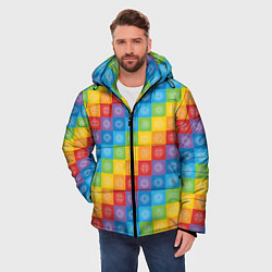 Куртка зимняя мужская Разноцветные Чакры, цвет: 3D-черный — фото 2