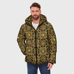 Куртка зимняя мужская Классический узор золотой, цвет: 3D-красный — фото 2