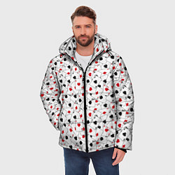 Куртка зимняя мужская Карточные Тузы, цвет: 3D-красный — фото 2