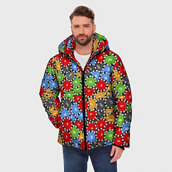 Куртка зимняя мужская Фишки, Ставки, Казино, цвет: 3D-светло-серый — фото 2