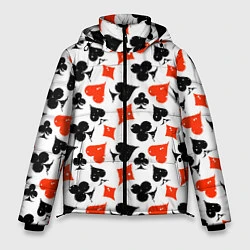 Куртка зимняя мужская Пика, Черва, Крестя, Бубна, цвет: 3D-светло-серый