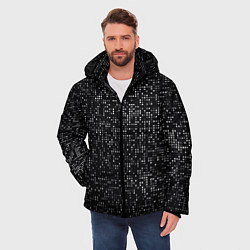 Куртка зимняя мужская Пиксельный паттерн Минимализм, цвет: 3D-черный — фото 2