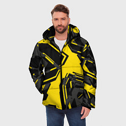 Куртка зимняя мужская Абстракция Город, цвет: 3D-черный — фото 2