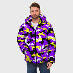 Куртка зимняя мужская Камуфляж Фиолетово-Жёлтый, цвет: 3D-красный — фото 2