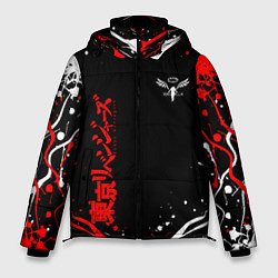 Куртка зимняя мужская Токийские мстители брызги красок, цвет: 3D-красный